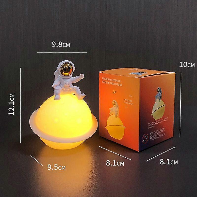 Moon Astronaut Gold-Face Night Light Bedroom Sleep Bedside Night Light The Perfect Gift for Kids