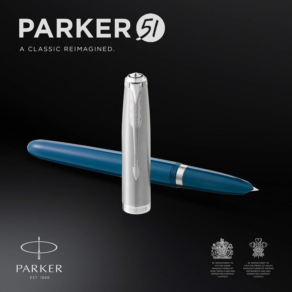 PARKER Parker Fountain Pen F Fine Nib 51 Teal Blue CT 2123509 Officially Imported Dual-Use,