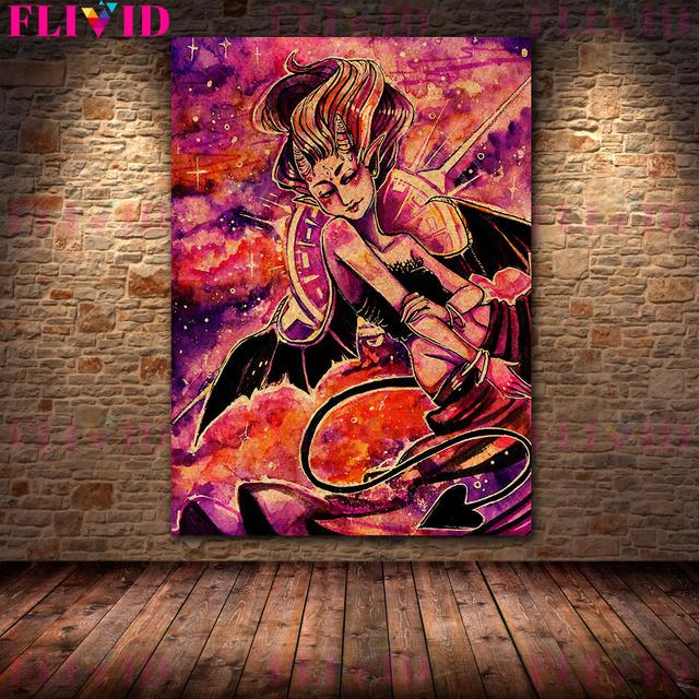 Художественный постер и печать «Злая страна чудес и ведьма зодиака» «Закат Единорог и ведьма пивоварения»