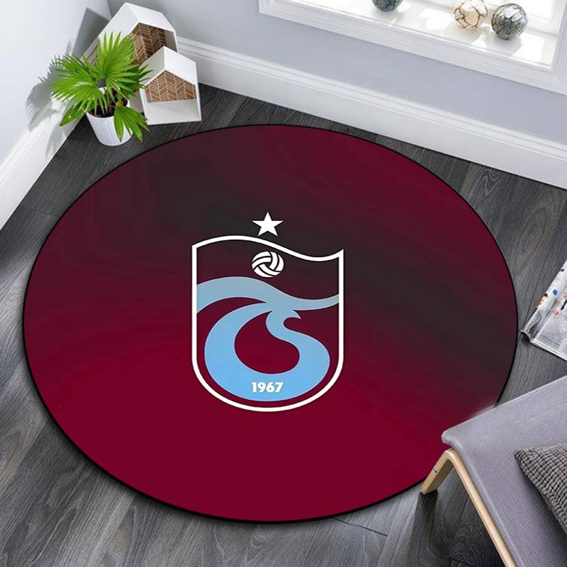 Круглый ковер Trabzonspor, Ковер для гостиной, спальни, дивана, игровой комнаты, Декор, Нескользящий коврик для пола