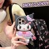 Сумка KT Kuromi Для iPhone 17 16 15 14 13 12 11 Pro Max Силиконовый Мягкий Чехол