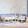 Daybed and Bench with Canopy White 80x200 cm Pine Wood