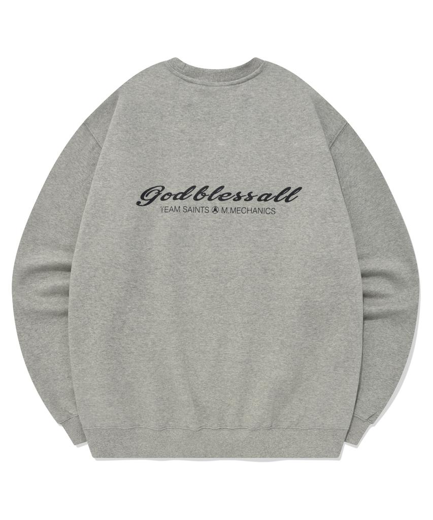 SAINTPAIN Sp Pray Hands Crewneck - Melange Gray