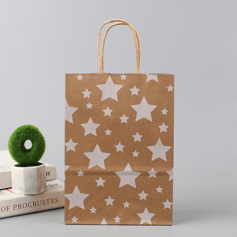 Большой подарочный пакет на Рождество в горошек - Портативный крафт-бумажный