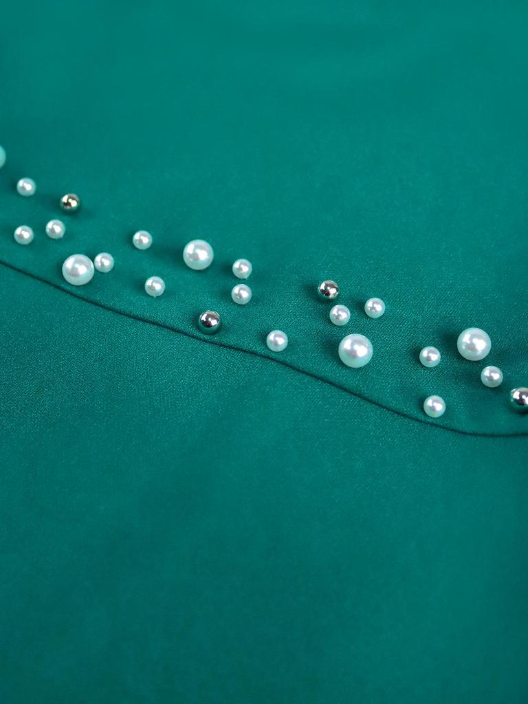 Женское Элегантное Вечернее Платье Большого Размера с Бусинами, Разрезом и Сборками