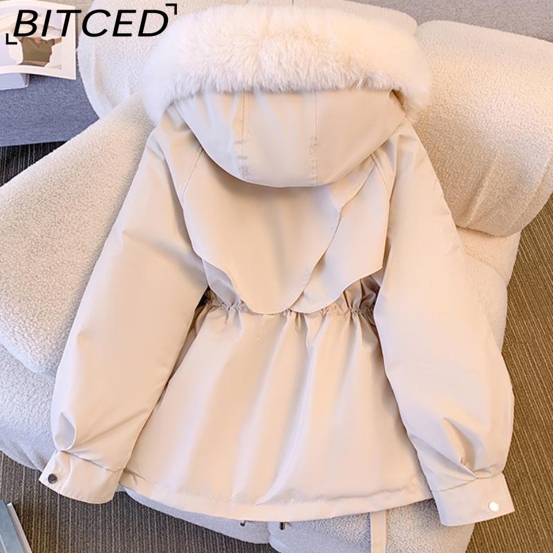 BITCED Женское зимнее стеганое пальто - Короткий стиль с флисовой подкладкой, Утепленная пуховая парка