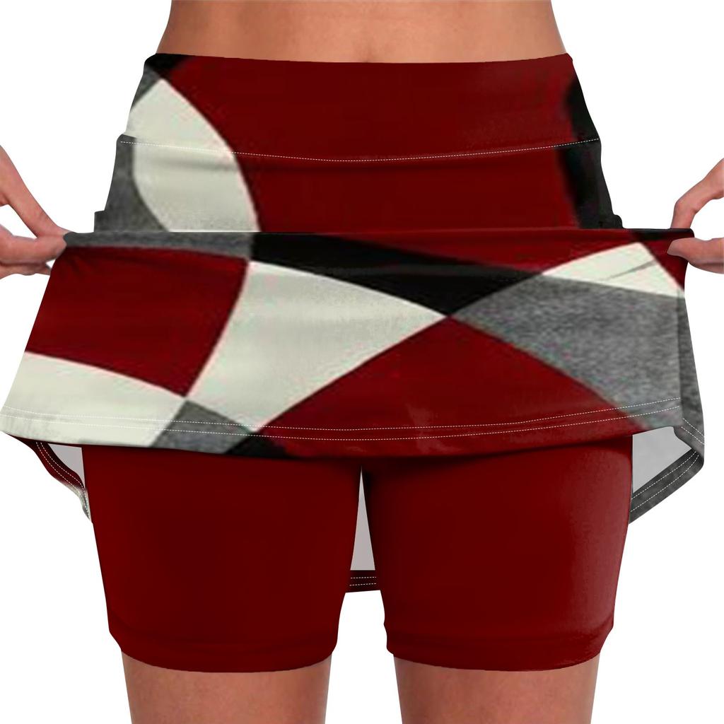 Женские эластичные брюки для йоги, спортивные шорты с принтом, легкая юбка с высокой талией