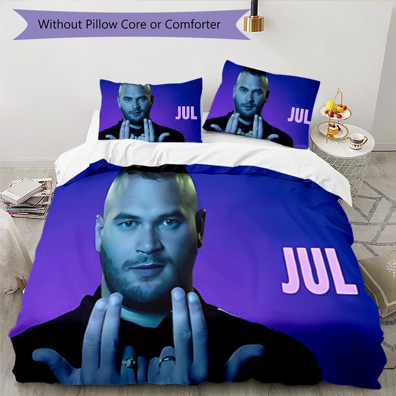 3pcs Jul rapper pattern bedding set duvet cover set includes duvet cover &pillowcases, perfect all season bedroom decoration & gift