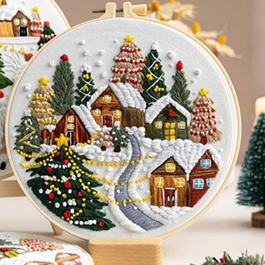 Christmas Embroidery Kit Hand Embroidery Kit creative handmade needlework kits Christmas embroidery kits for beginners