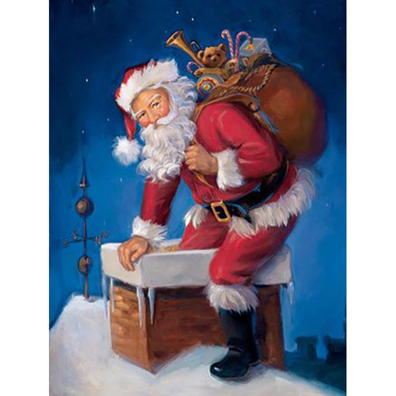 Санта-Клаус DIY 5D алмазная живопись полная круглая дрель мультфильм Алмазная вышивка крестиком мозаика наборы настенное искусство домашний декор