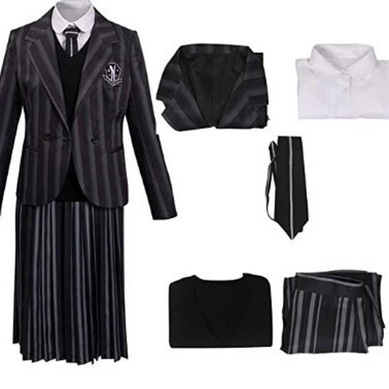 Hot-selling Wednesday-style clothing for girls, Adam's family cos Clothing, girls' school uniforms, dresses, apparel