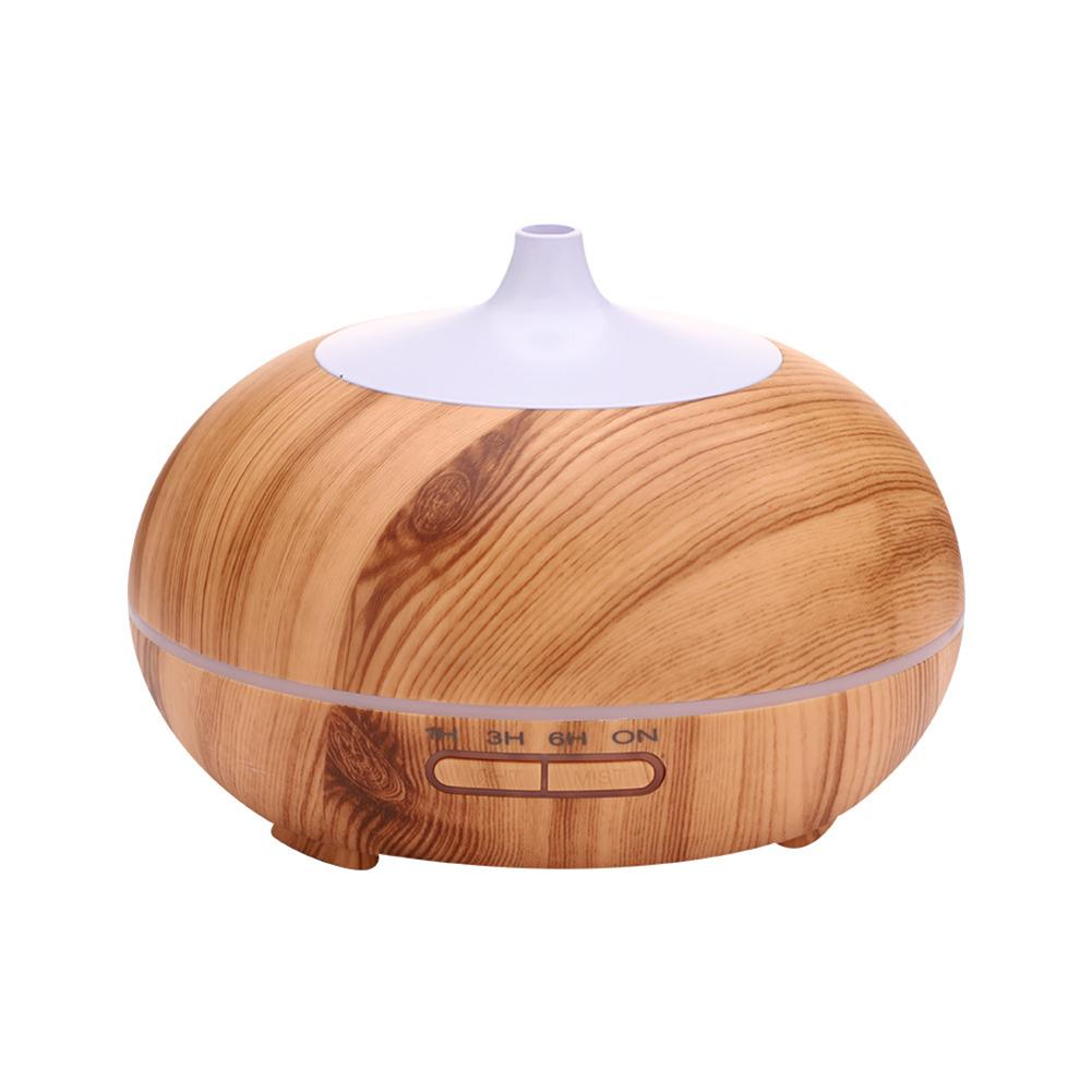 300ML Wood Grain Essential Oil Diffusers Ultrasonic Humidifier Portable Aromatherapy Diffuser with 7 Colors LED Light Air Purifiers