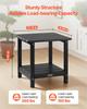 Outdoor Side Table, 450W x 380D x 440H mm, Double Layer HDPE Outside End Table for Easy Maintenance, Withstand Harsh Weather, Fit for Patio, Pool,