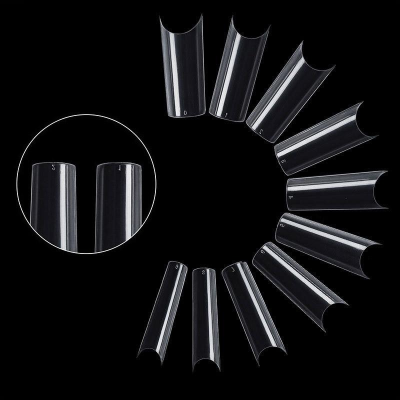 500 шт. накладных ногтей с полным покрытием, прозрачные балерины, гроб, нейл-арт, используются для удлинения и защиты накладных ногтей