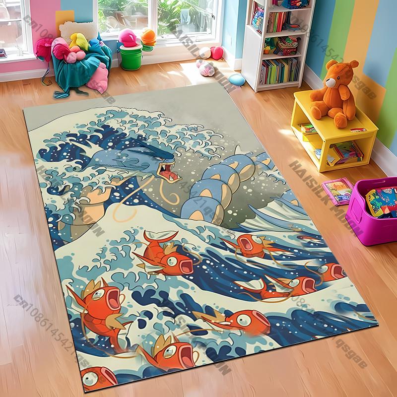 1PC Japanese Anime Pokemon Card Retro Charizard Area Carpet Living Room Bedroom Entrance Door Decor Mats, Rug Next Day Shipping