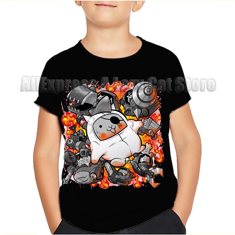 Game The Battle Cats T Shirt Banban Garden O-Neck Tshirt Cartoon Tops Tees Children Anime T-shirt Summer Clothes Camiseta