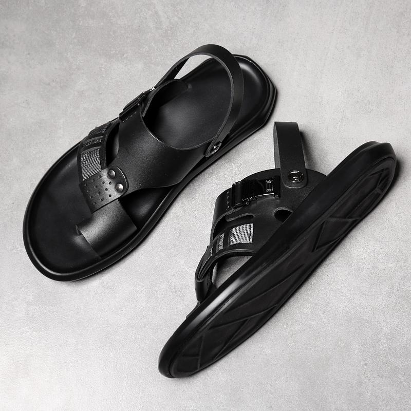 Повседневная модная мужская обувь из натуральной коровьей кожи, мягкие нескользящие пляжные летние сандалии, тапочки, шлепанцы, прогулочная обувь