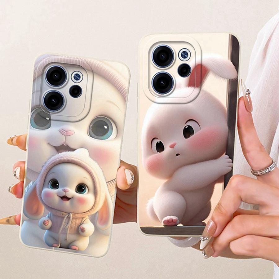 Чехол для OPPO Reno 15F reno15 F 5G CPH2801 Эстетичный Роскошный Милый Кролик Силиконовый Чехол для Телефона OPPO Reno15 5G Мягкая Крышка