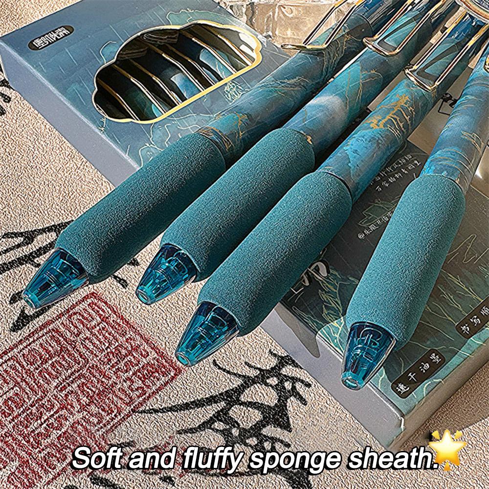 4PCS/Box Soft Cloud Grip Signing Pen ST Tip Writing Tools New Ballpoint Pen Student