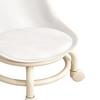 Kids Low Rolling Stool with Backrest Low Height Roller Stool with Universal Wheels Low Roller Seat Step Stool White