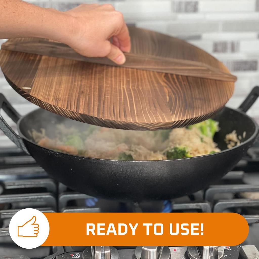 Универсальная деревянная крышка для сковороды с ручкой кухонный аксессуар