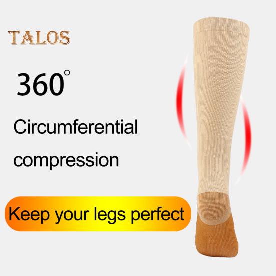 1 пара женских зимних спортивных носков, компрессионные носки для йоги, длинные, с трубкой, высокоэластичные, нескользящие, удобные, теплые носки для