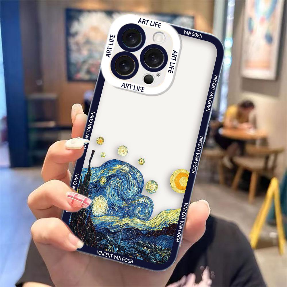V-Van G-Gogh Звездная ночь Чехол Прозрачный чехол для телефона Для Redmi Note 15 14 13 12 11 11T 11S 10 9 10S 9S 8 Pro Max Plus Защитный чехол