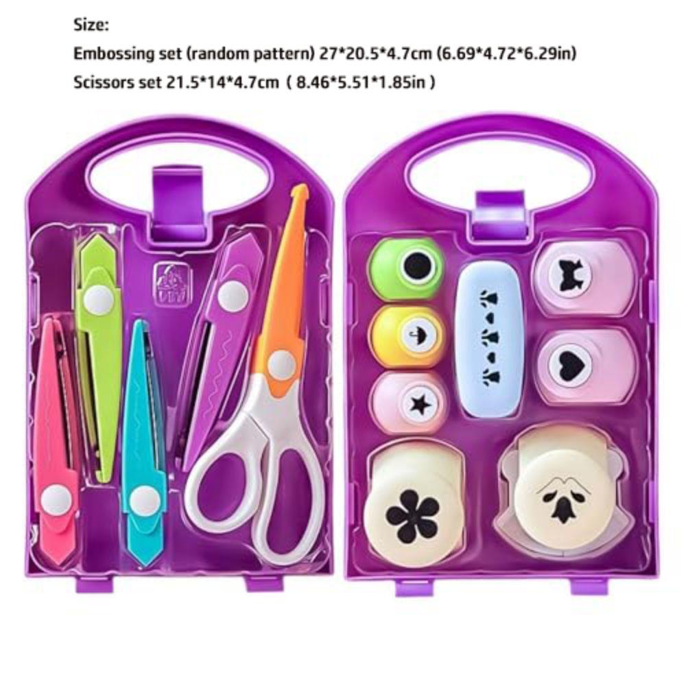 Ручной детский крафт дырокол набор форм с коробкой для хранения фигурные резаки DIY панчер крафт набор