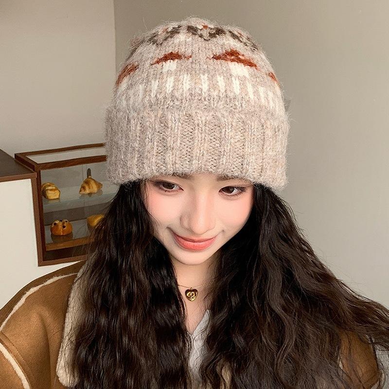Women S Thick Warm Knitted Hat For Big Head Circumference Autumn Winter Cold Hat