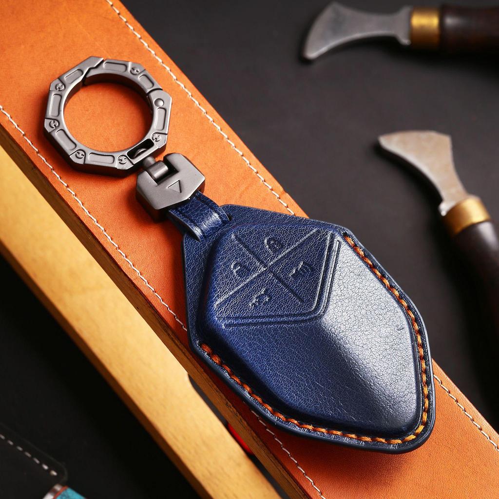 Чехол для смарт-ключа Changan Dark Blue SL03 с держателем для карт и пряжкой