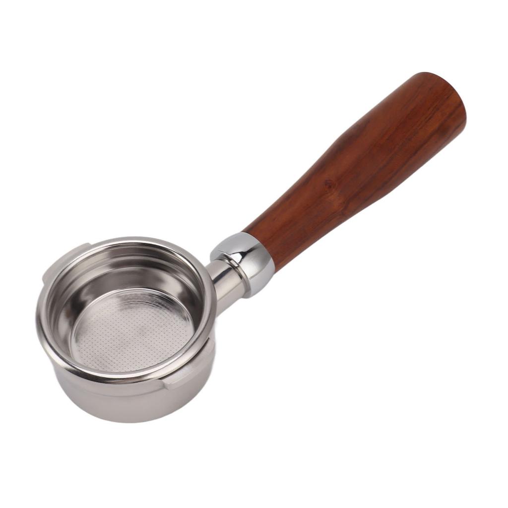 58 мм бездонный портафильтр с 2 ушками из нержавеющей стали и деревянной ручкой, съемный аксессуар для кофемашины