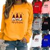 Women Winter Clothing Christmas Printed Casual Sweatshirt Long Sleeve Tops T-shirt Ladies Round Neck Pullover Sweater