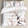 Cherry Blossoms Bedding Set Romantic Theme Pink Comforter Cover Set Duvet Cover Women Girls Couple Teen Soft Comforter,Full Size