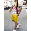 2025 New Fashion Texture 3D Printed Suit Men's Oversized Clothing Short Sleeve Shorts Men's Sportswear Summer Men's Casual Suit