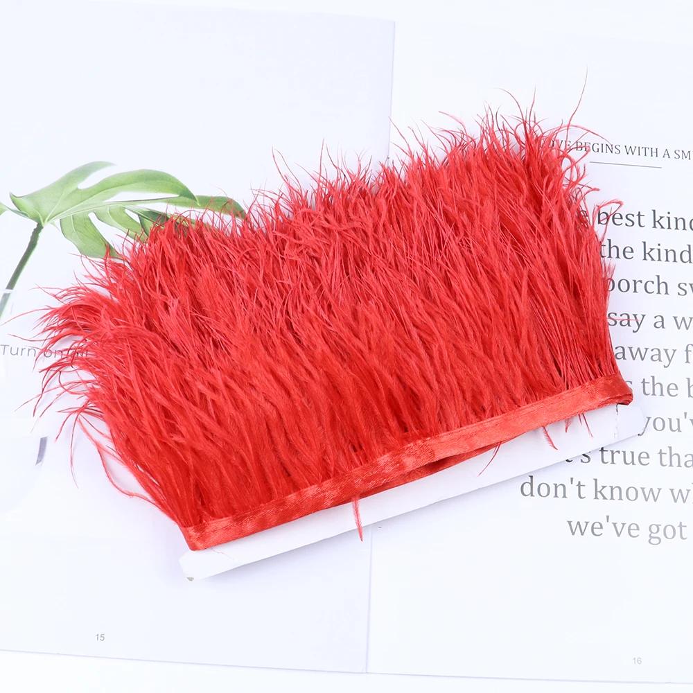 Перо1 метр Натуральные страусиные перья Отделка Лента 6-15 см для Юбки DIY Одежды Черный Белый Страусиные перья Свадебное Украшение