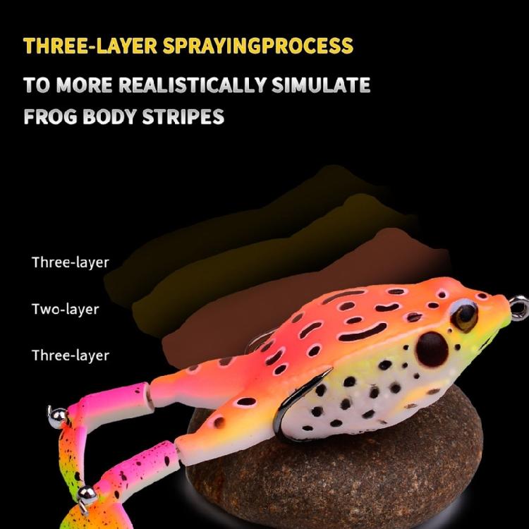 3Pcs Soft Fishing Lures Propeller 3D Fishing Baits Frogs Topwater Swimming Lures Double Hook Frogs Baits Artificial Baits