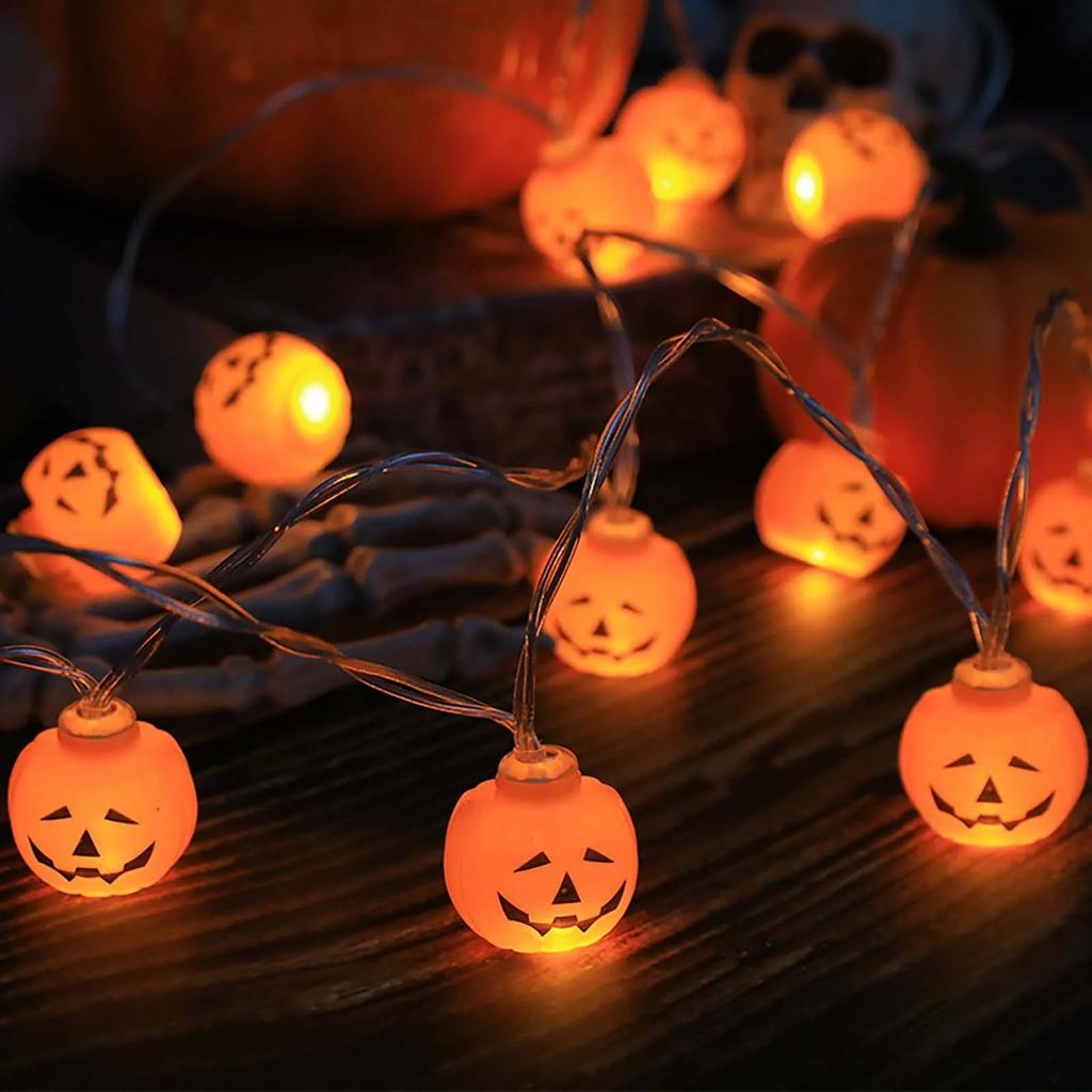 Led HalloweenPumpkinLantern String Atmosphere Decoration Battery BoxGhost Festival SmallPumpkin Colorful Lights