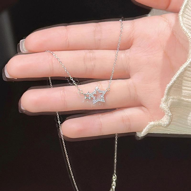 Light Luxury Sweet Star Necklace For Women Girls Simple Exquisite Versatile Pentagram Clavicle Chain Jewelry Accessories Gifts