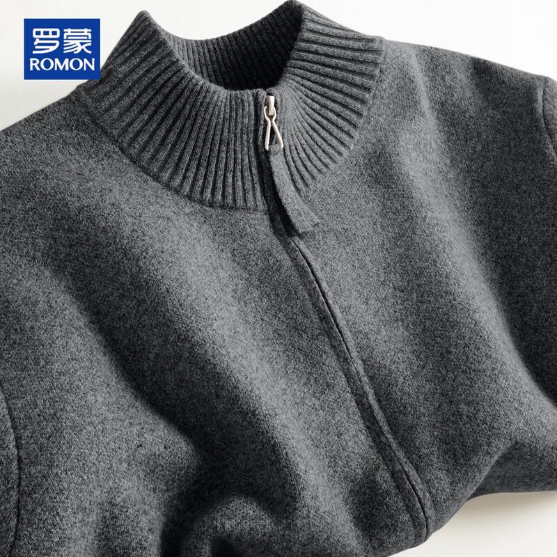 ROMON Men's Thickened Knit Stand-Collar Cardigan