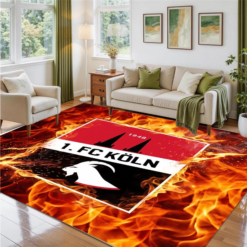 FC Köln Design Crystal Velvet Rug Soft Decorative Mat for Bedroom Entrance