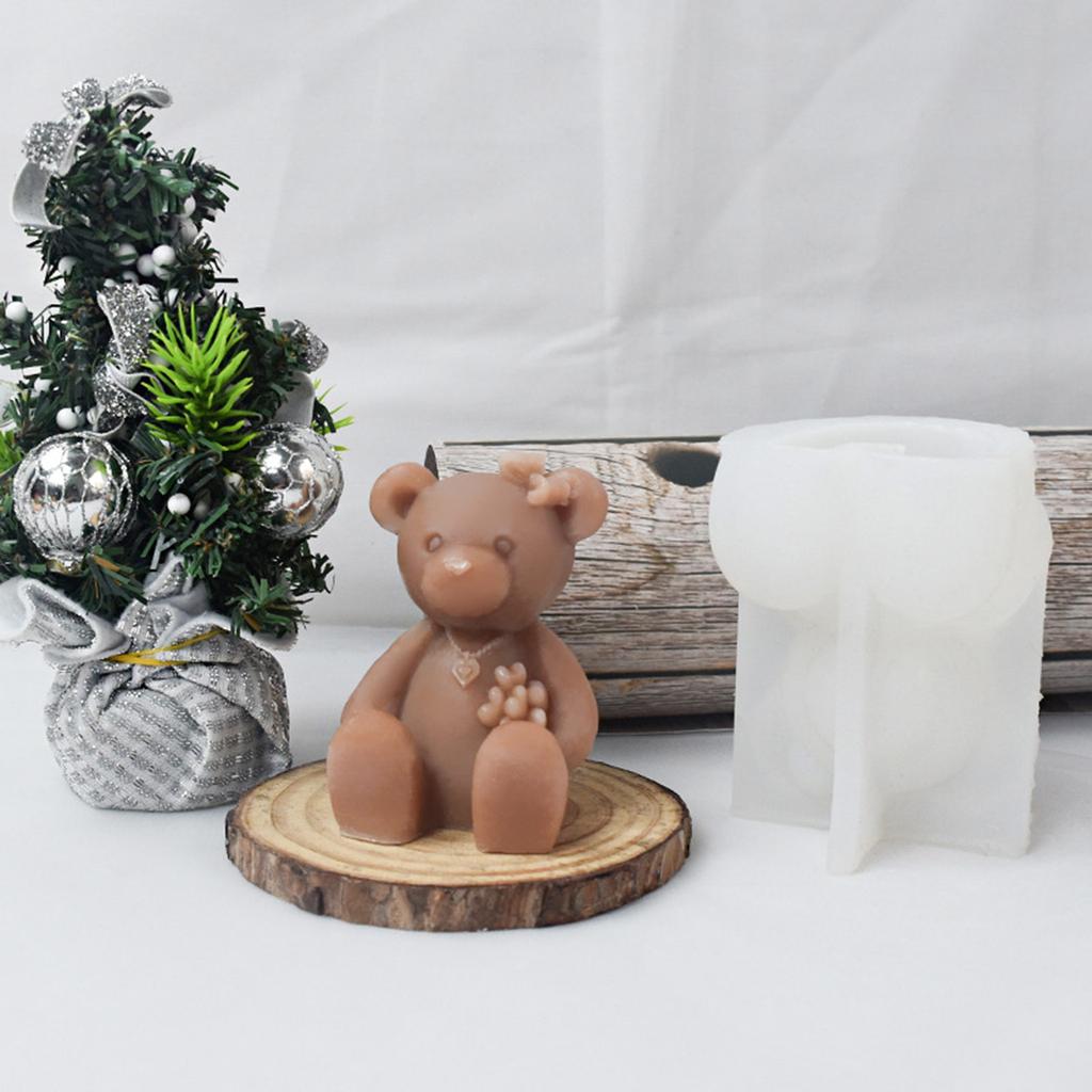 Форма для свечи в виде медведя, силиконовая форма для свечи в виде животного для DIY свечей, мыла, гипсовых украшений, антипригарная, легко извлекаемая