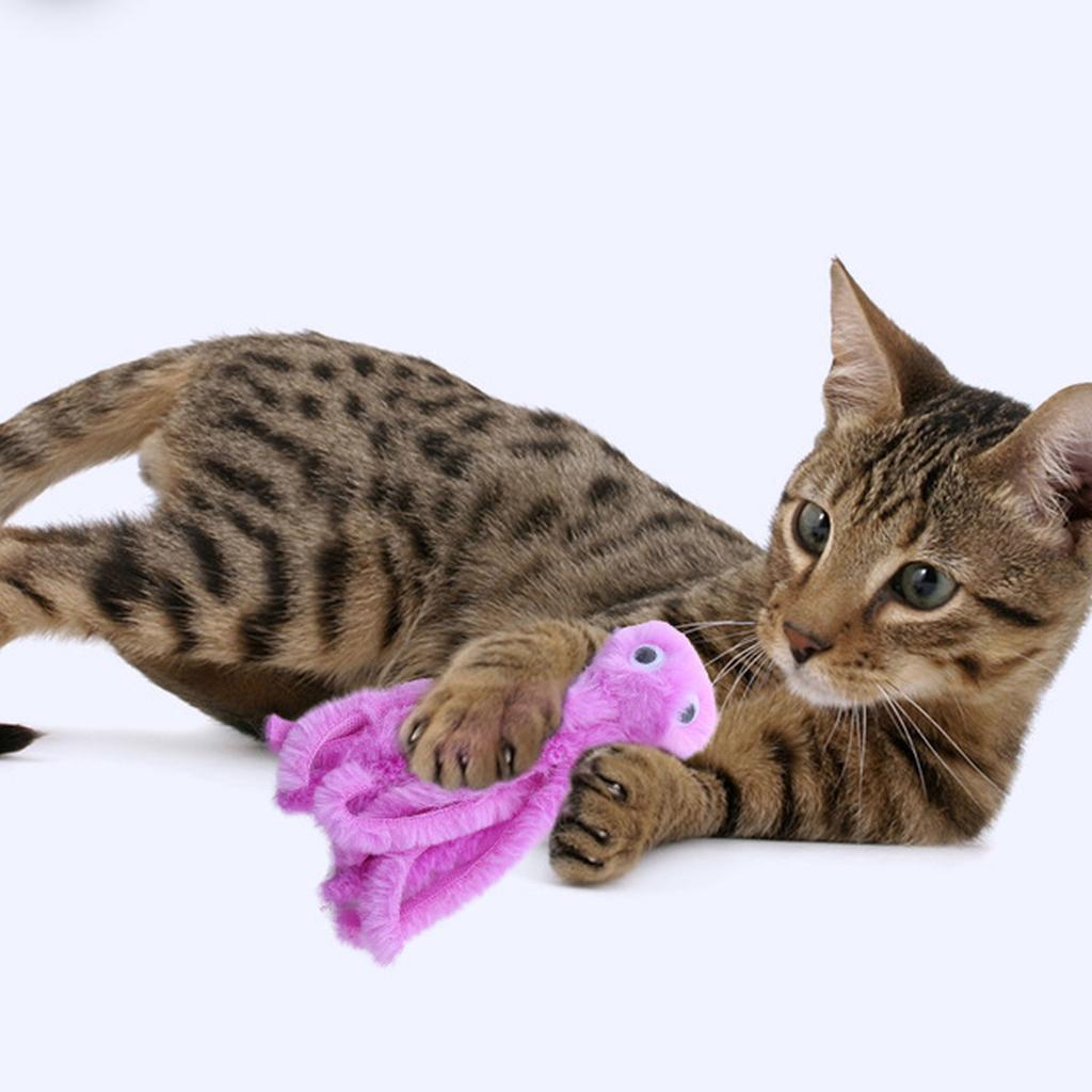 Игрушка для кошек Милая плюшевая кошачья мята Осьминог Коренной жезл Устойчивая к укусам игрушка-дразнилка для кошек Игрушка для лизания котят Подарок для снятия беспокойства