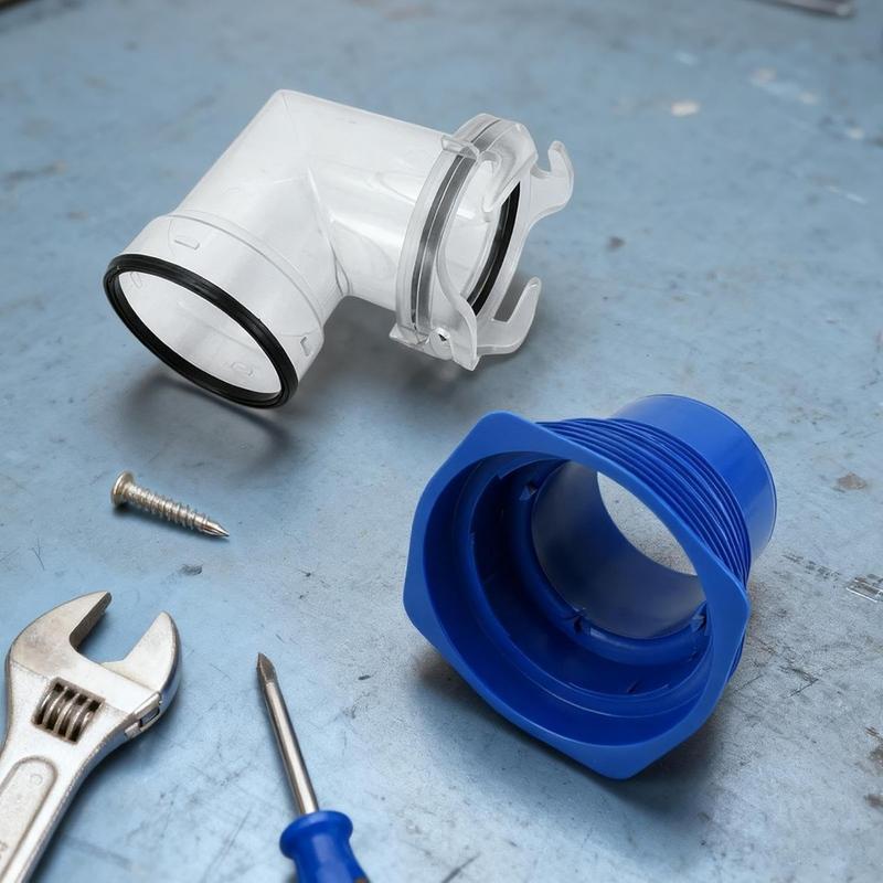 Rv Sewer Connection head 90 Degree Hose Elbow with 4-in 1 Adapter Trailer Waste Pipe Connector for Trailer Truck Motorhome