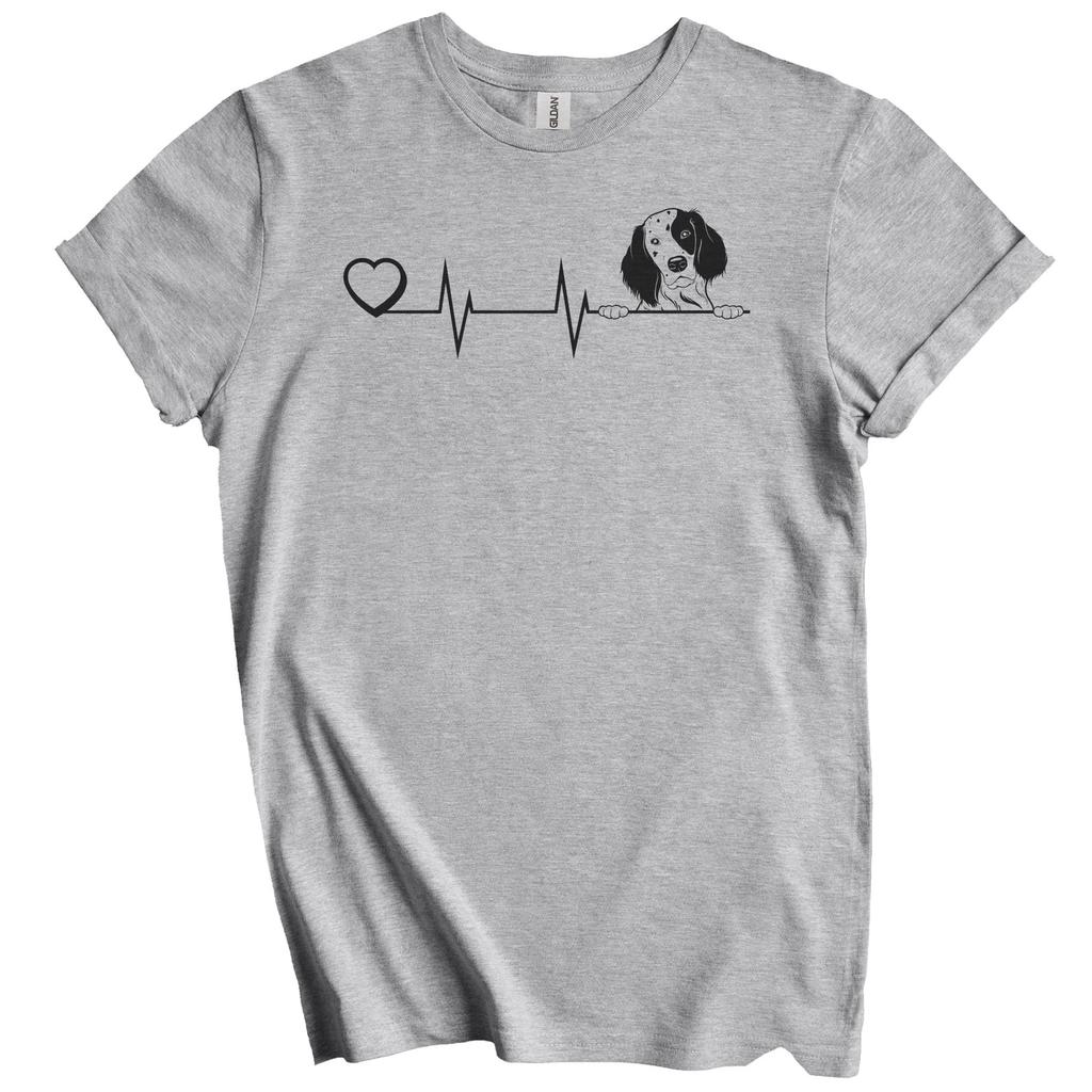 Heart Heartbeat Line Chart English Setter Dog Breed T-Shirt