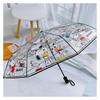 Snoopy Виниловый складной прозрачный автоматический виниловый зонт с 8 персонажами, трехъярусный зонт, зонт, виниловый, открыть/закрыть, зонт, 56 см, спицы,