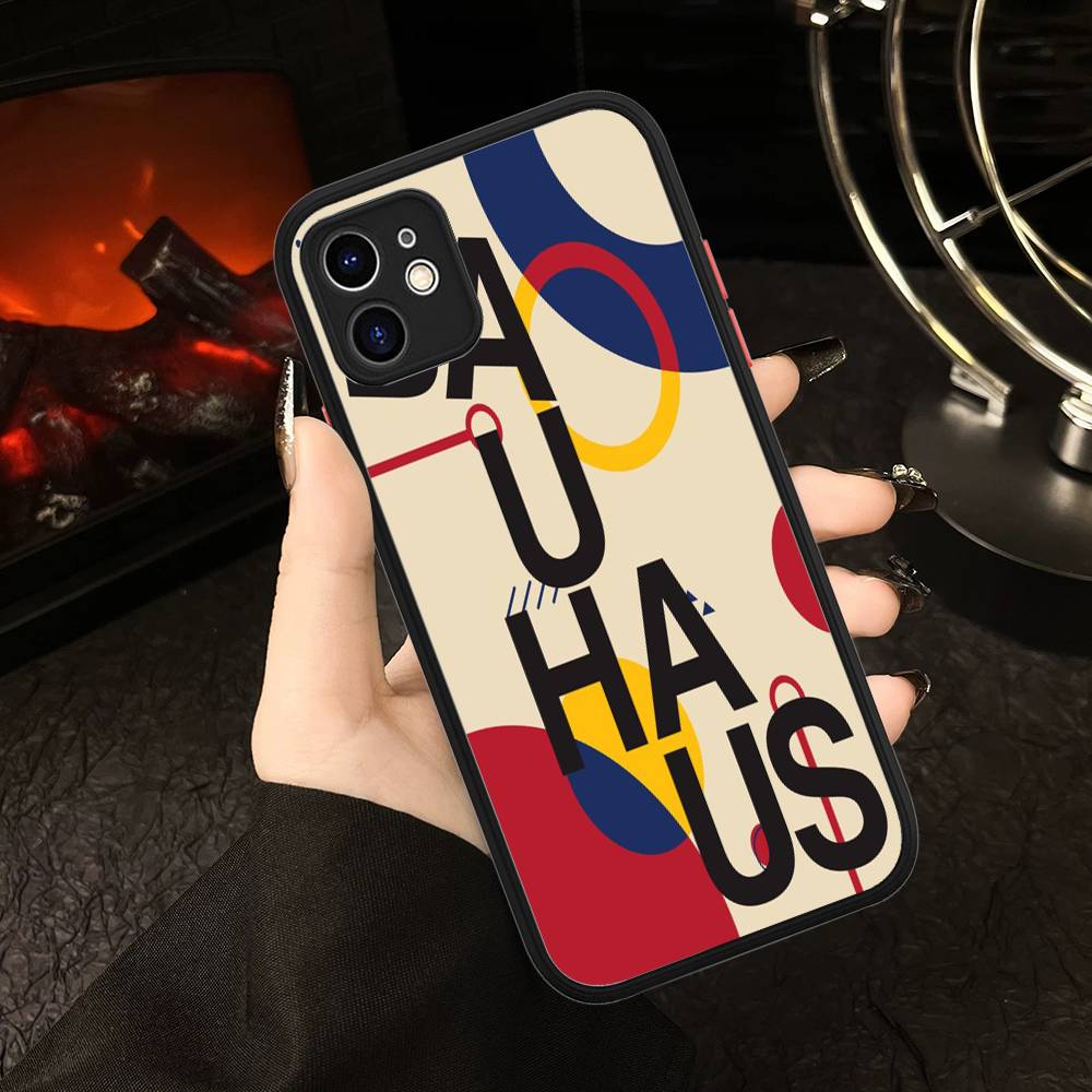 B-Bauhaus Fashion Retro Art For IPhone 16 15 14 13 12 11 Pro Max X XS MAX Plus Translucent Black Phone Cover
