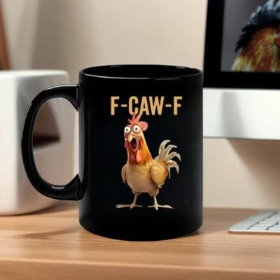 Керамическая кружка с рисунком курицы F-Caw-F в стиле фермерского дома, чашка для кофе с животным, чашка для чая, кухонная чашка для фермы, чашка для утреннего молока на завтрак, посуда для напитков