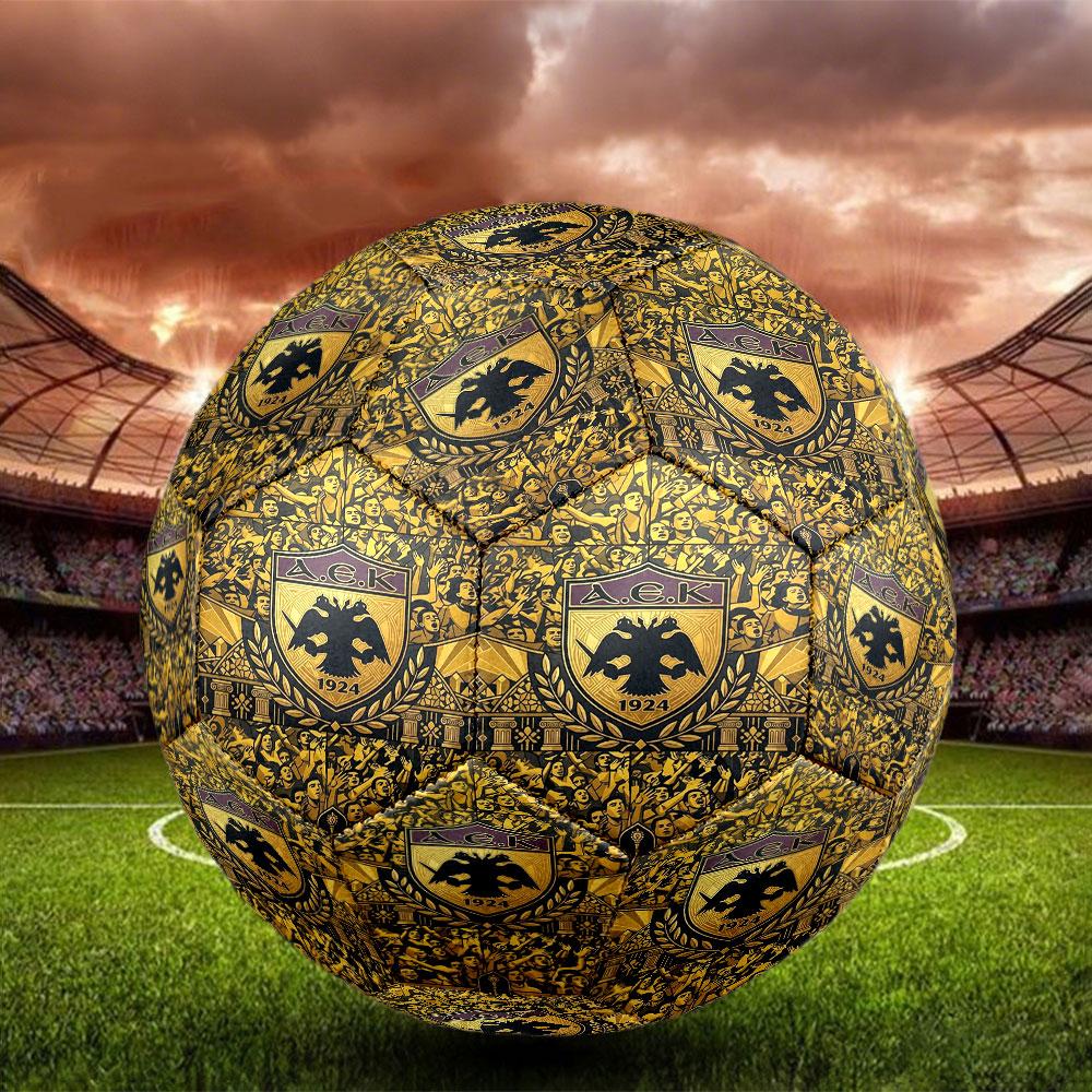 AEK Athens FC Print Size 5 Soccer Ball, Standard Match Football for Sports Game and Team Practice, Ideal Gift for Soccer Fans