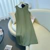 The Summer New Style of Sleeveless Knitted Loose Vest Dress for Plus-size Women Has A Good Drape
