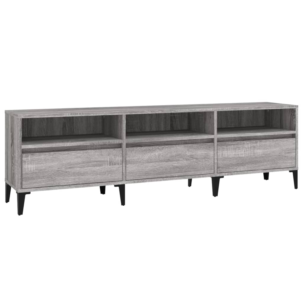 Тумба под ТВ Серая Сонома 150x30x44,5 см Древесно-стружечная плита